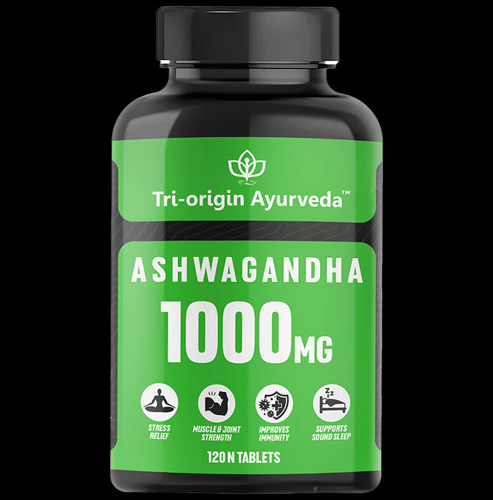 Tri-Origin Ayurveda Ashwagandha 1000mg Tablet - Classic Derma