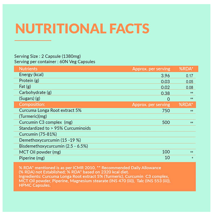 BBetter Veda Curcumin C3 Complex (95%) Vegetarian Capsule