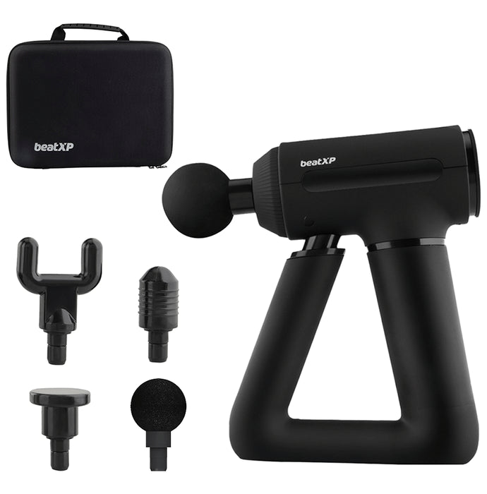 beatXP Bolt Elite Deep Tissue Massage Gun with Hard Carrying Case Matt Black - Classic Derma