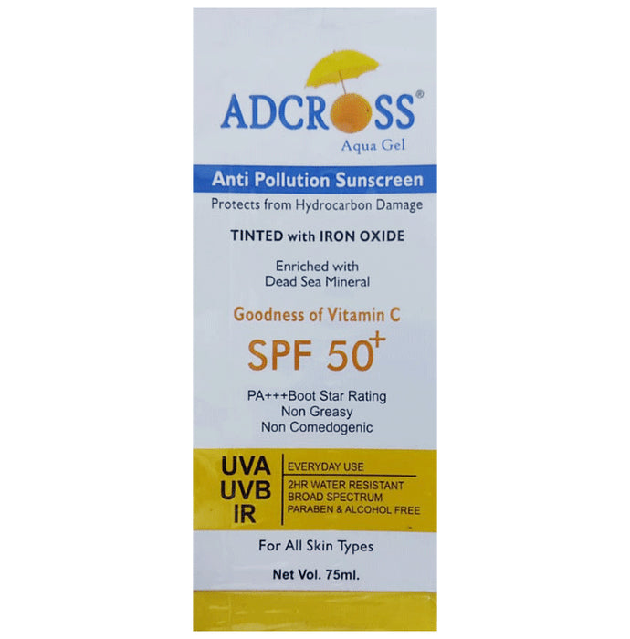 Adcross Anti-Pollution Aqua Gel SPF 50+ Sunscreen | UVA/UVB & IR Protection | Paraben-Free - Classic Derma