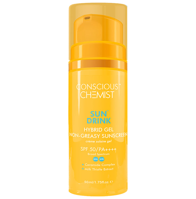 Conscious Chemist Sun Drink Hybrid Non-Greasy Sunscreen Gel SPF 50 PA++++ - Classic Derma