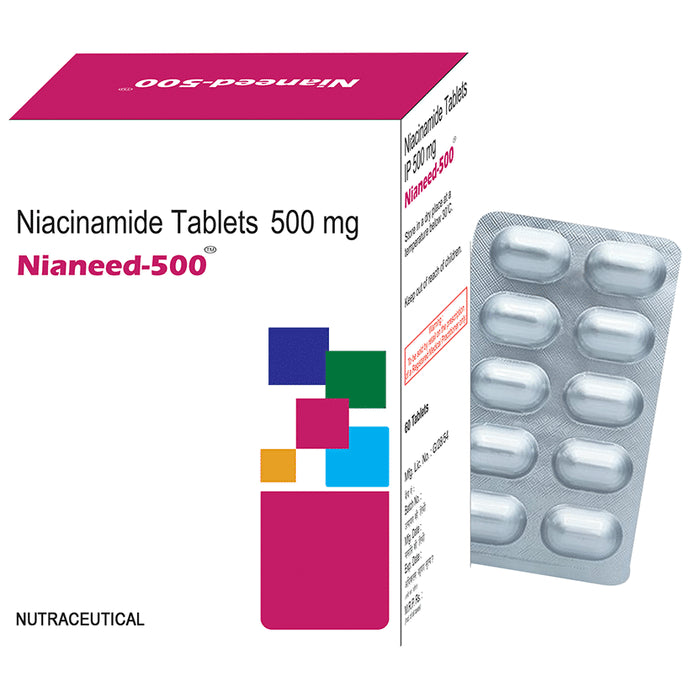 West-Coast Nianeed 500 Niacinamide (B3) Tablet for Blood Circulation, Control Inflammation, Regulates Oil Glands - Classic Derma