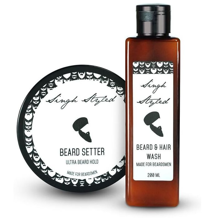 Singh Styled Combo of Beard Setter (200gm) and Beard & Hair Wash (200ml) - Classic Derma