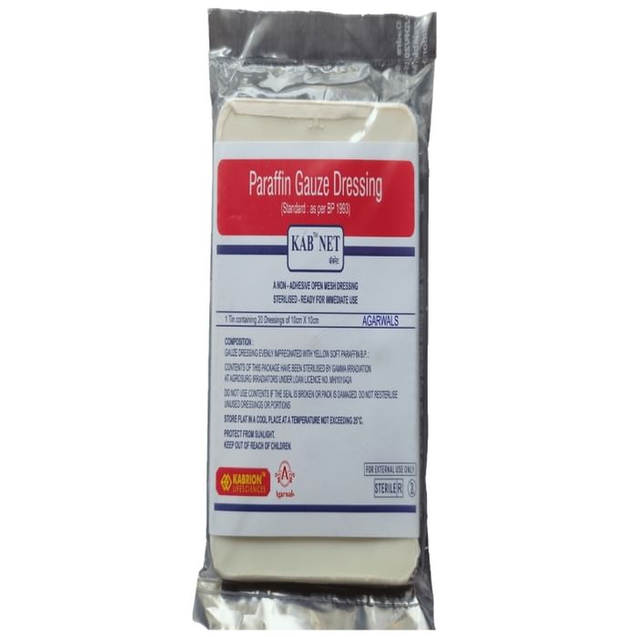 Kab Net Paraffin Gauze Dressing (20 Each) 10cm x 10cm - Classic Derma