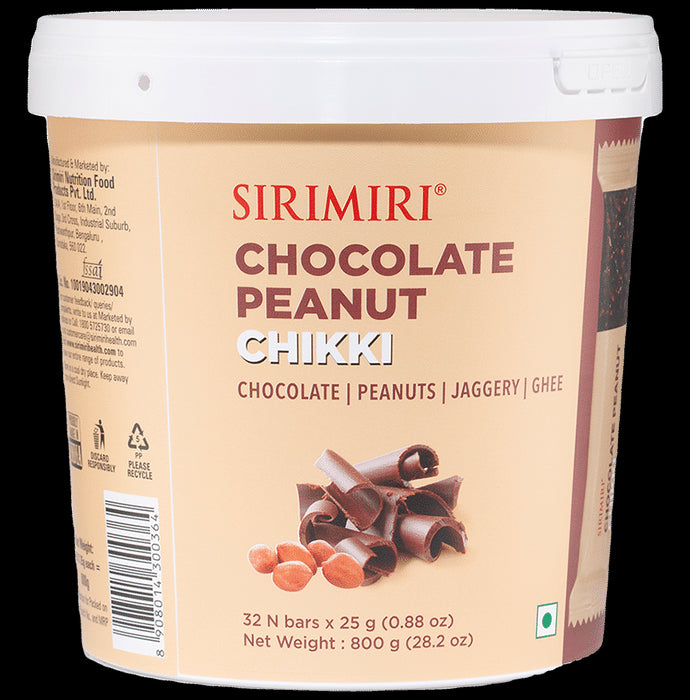 Sirimiri Chocolate Peanut Chikki Bar (25gm Each) - Classic Derma