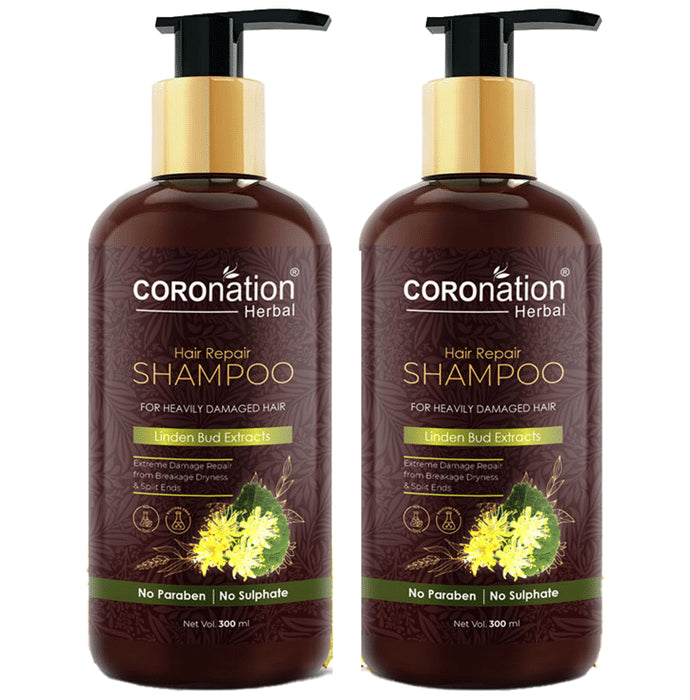 Coronation Herbal Linden Bud Extracts Hair Repair Shampoo (300ml Each) - Classic Derma