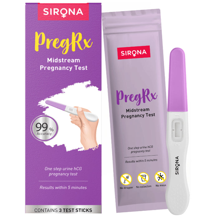 Sirona PregRx Midstream Pregnancy Test Kit (3 Each) - Classic Derma