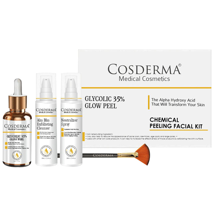 Cosderma Glycolic 35% Glow Peel | Chemical Peeling Facial Kit - Classic Derma