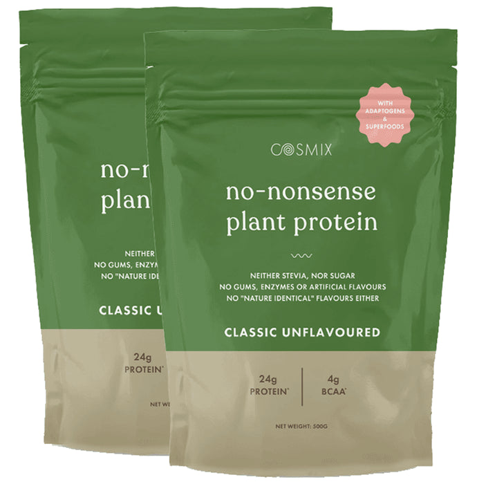 Cosmix No-Nonsense Plant Protein (500gm Each) Classic Unflavoured - Classic Derma