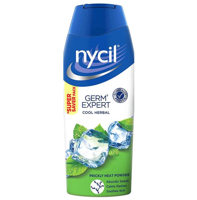 Nycil Germ Expert Prickly Heat Cool Herbal Powder - Classic Derma
