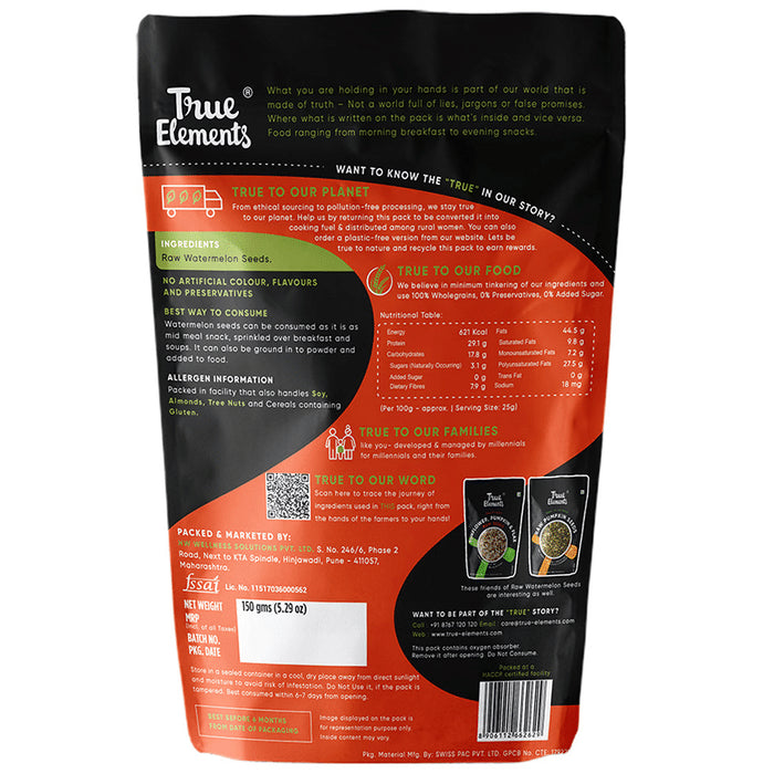 True Elements Combo Pack of Raw Pumpkin Seeds, Raw Sunflower Seeds, Raw Watermelon Seeds & Raw Chia Seeds for Great Gigestive Health (150gm Each)