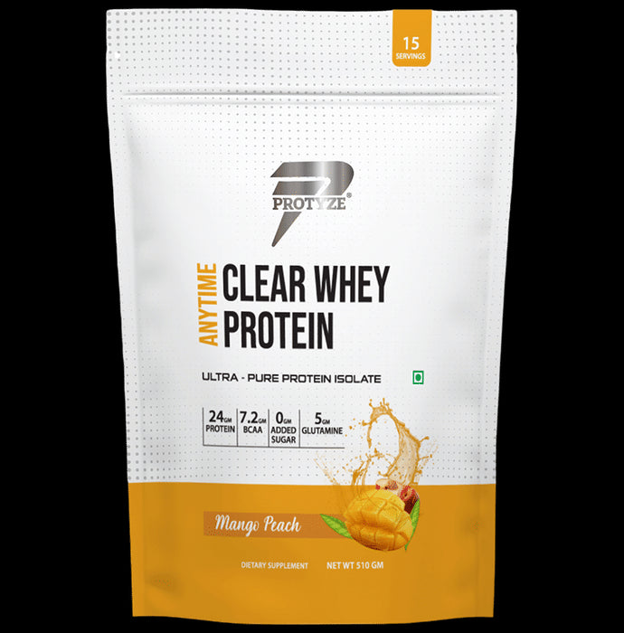Protyze Anytime Clear Whey Protein (510gm Each) Mango Peach - Classic Derma