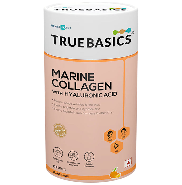 TrueBasics Marine Collagen with Hyaluronic Acid Sachet (8gm Each) Orange - Classic Derma