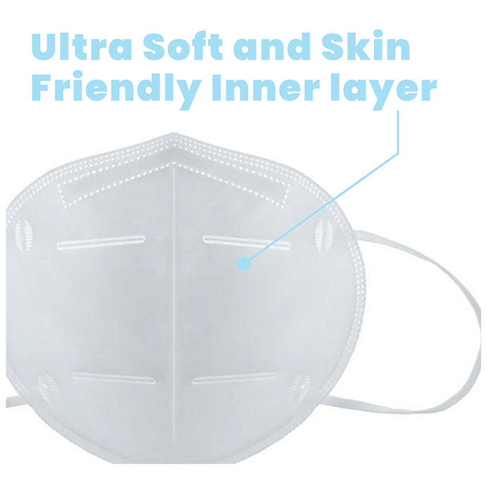 Care View Medohealthy KN95 Disposable Protective Face Mask with Head Mask Extender and Five Layer Protection White