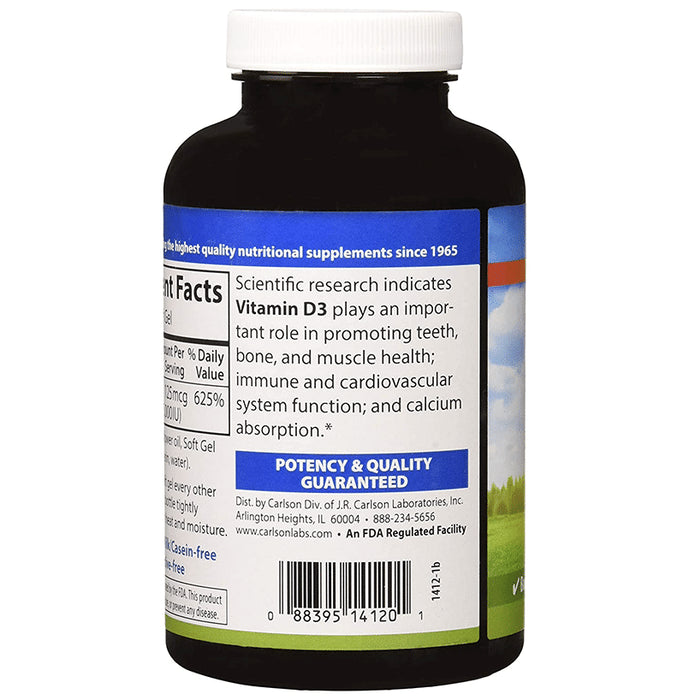 Carlson Vitamin D3 5000IU (125mcg) Softgel