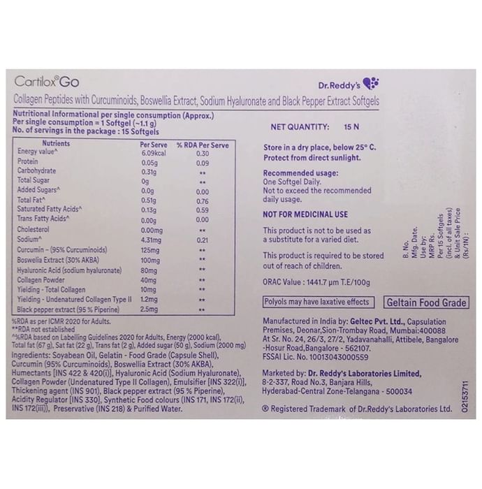 Cartilox Go Softgel for Bone & Joint Health