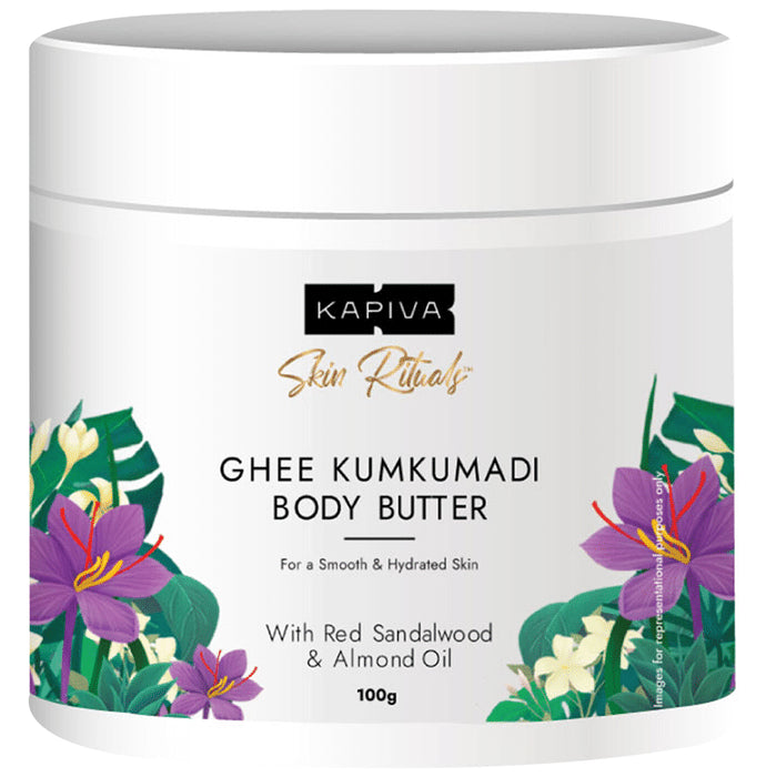 Kapiva Ghee Kumkumadi Body Butter | 100 times Washed Ghee for Hydrated Skin, Boost Hyaluronic Acid - Classic Derma