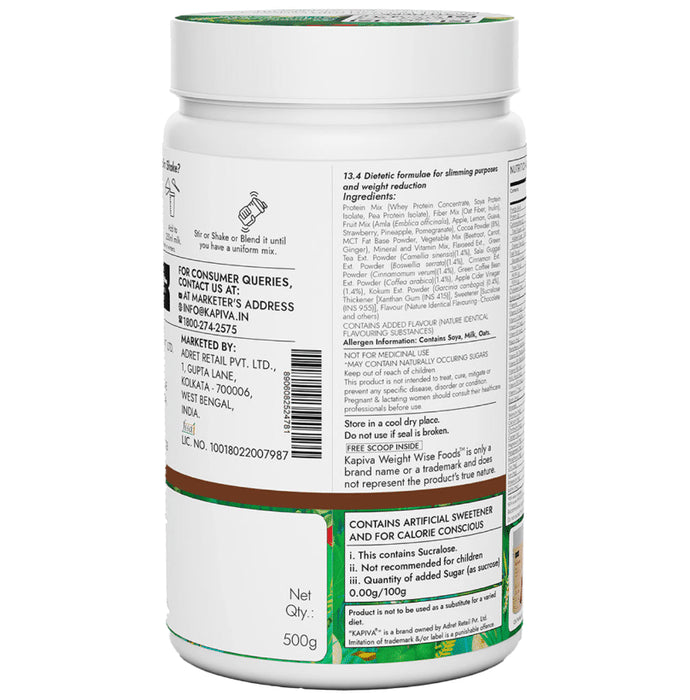 Kapiva Weight Wise Foods Slim Shake Weight Control with High Protein & High Fibre | Flavour Chocolate