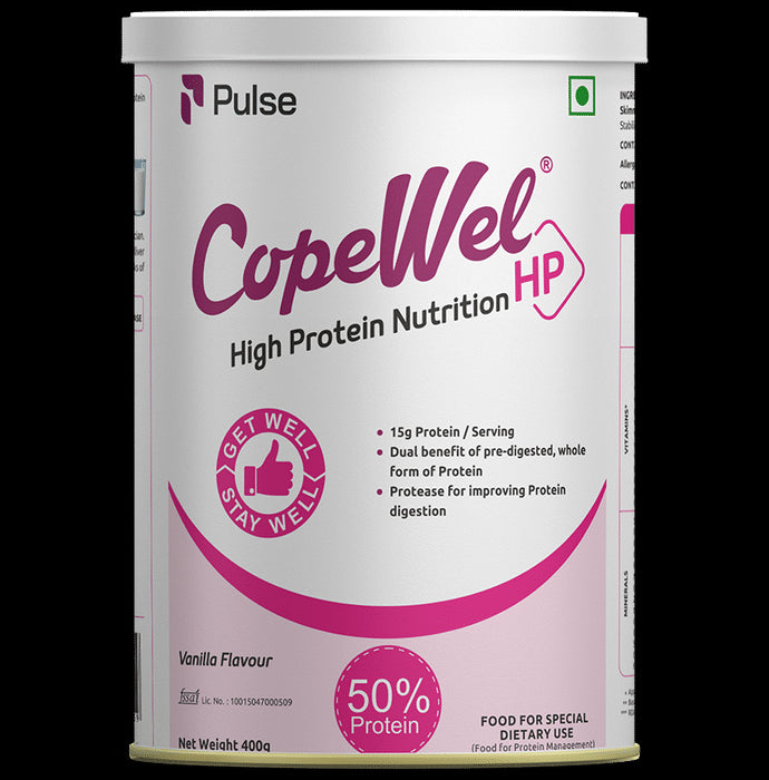 Pulse Copewel HP with Protease for Digestion | Flavour Powder Vanilla - Classic Derma