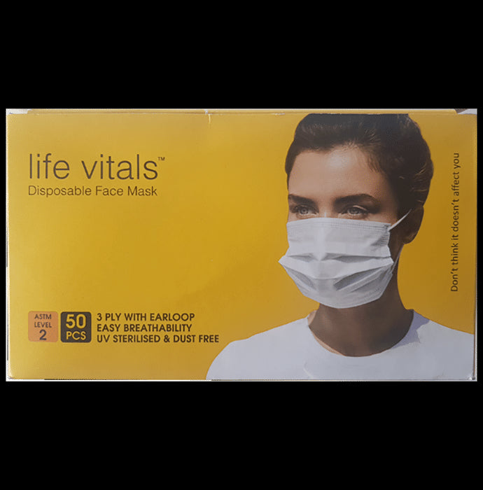 Life Vitals 3 Ply with Earloop Disposable Face Mask Free Size Green - Classic Derma