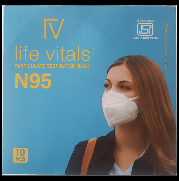 Life Vitals N95 Headloop Particulate Respirator Mask Free Size Green - Classic Derma