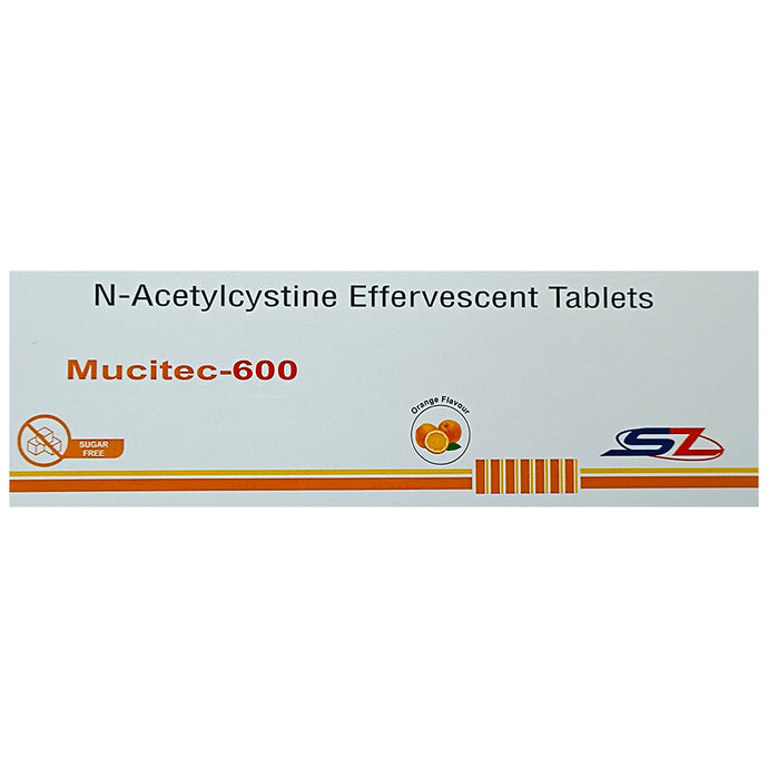 Mucitec 600 Effervescent Tablet Orange Sugar Free - Classic Derma