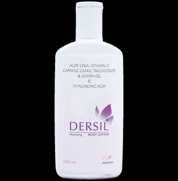 Dersil Hydrating Body Lotion with Aloe Vera, Jojoba Oil, Hyaluronic Acid, Vitamin E & C