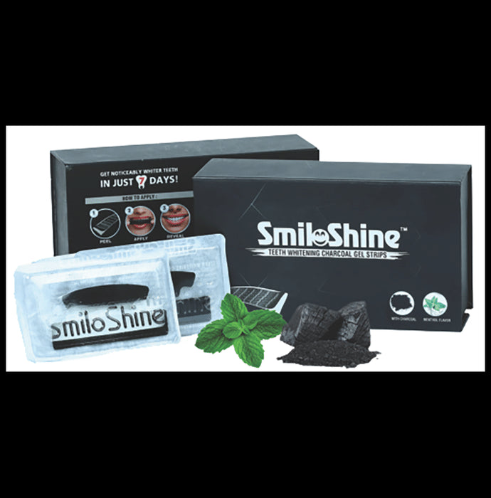 Smiloshine Teeth Whitening Charcoal Gel Strip (1 Set Each) - Classic Derma