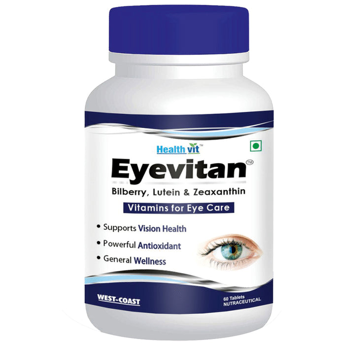 HealthVit Eyevitan with Bilberry, Lutein & Zeaxanthin for Eye Care & Antioxidant Support | Tablet - Classic Derma