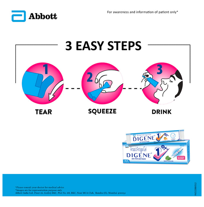 Digene Gel On The Go Stick Pack (10ml Each) Orange