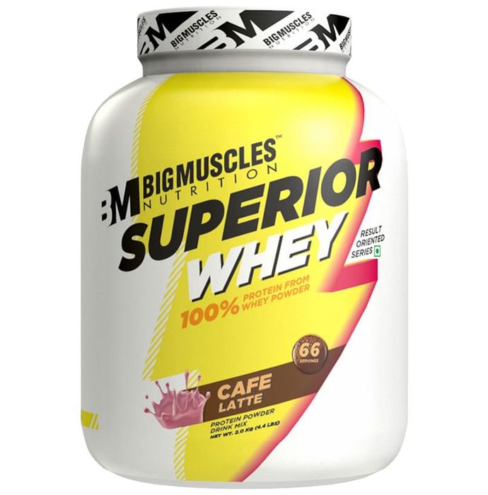 Big Muscles Superior Whey Protein Powder Cafe Latte - Classic Derma
