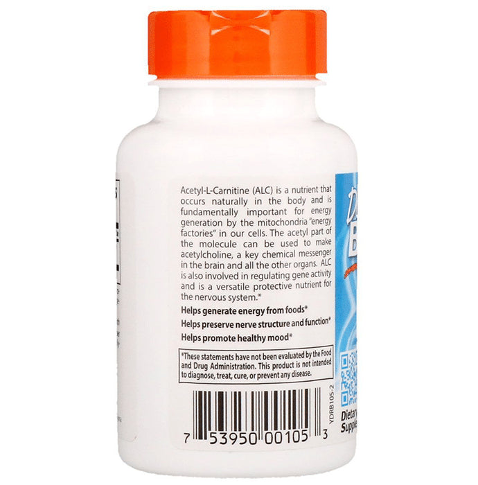 Doctor's Best Acetyl-L-Carnitine with Biosint 500mg Veggie Caps | Promotes Healthy Mood