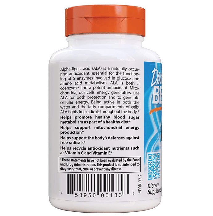Doctor's Best Alpha-Lipoic Acid 600mg | Veggie Cap for Glucose Metabolism & Antioxidant Support