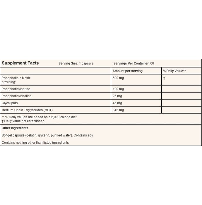Doctor's Best Best Phosphatidyl Serine 100mg Softgels | For Memory Support