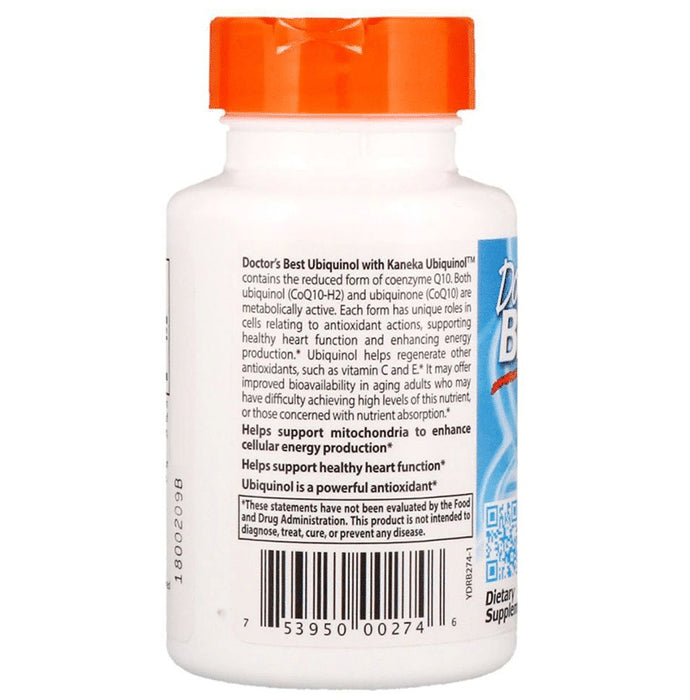 Doctor's Best Ubiquinol with Kaneka 200mg | Reduced Form of Coenzyme Q10