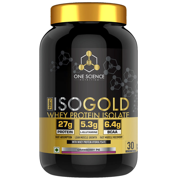 One Science Nutrition 100% Iso Gold Whey Protein Isolate Powder Cranberry Pie - Classic Derma