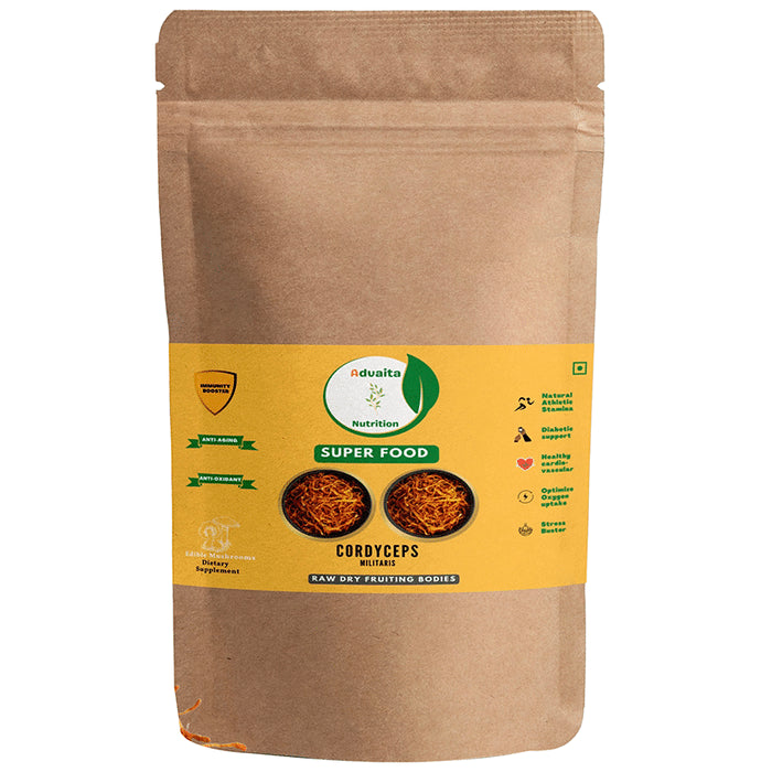 Advaita Nutrition Cordyceps Millitaris Raw Dry Fruiting Bodies - Classic Derma