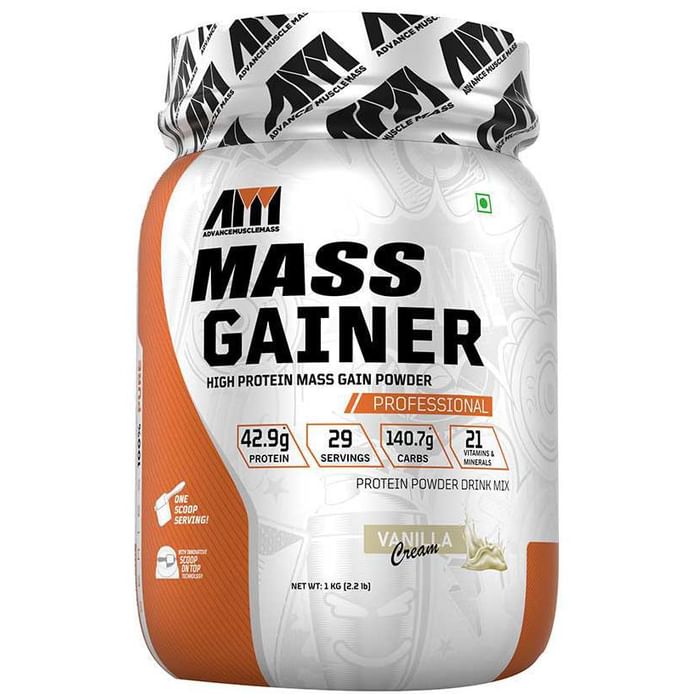 Advance MuscleMass High Protein Mass Gainer Powder Vanilla Cream - Classic Derma