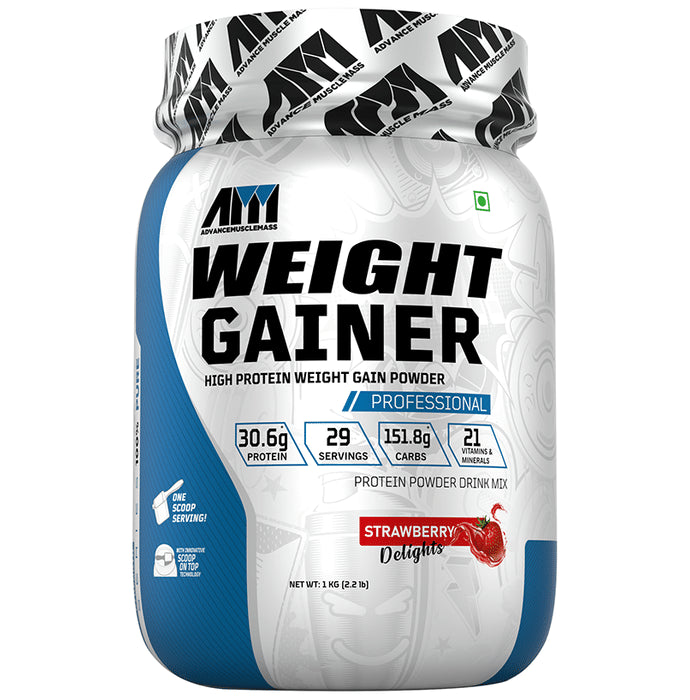 Advance MuscleMass Weight Gainer Powder Strawberry Delight - Classic Derma