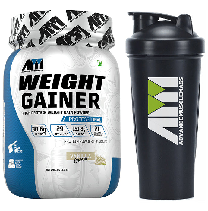 Advance MuscleMass Weight Gainer Powder Vanilla Cream with Shaker 700ml - Classic Derma