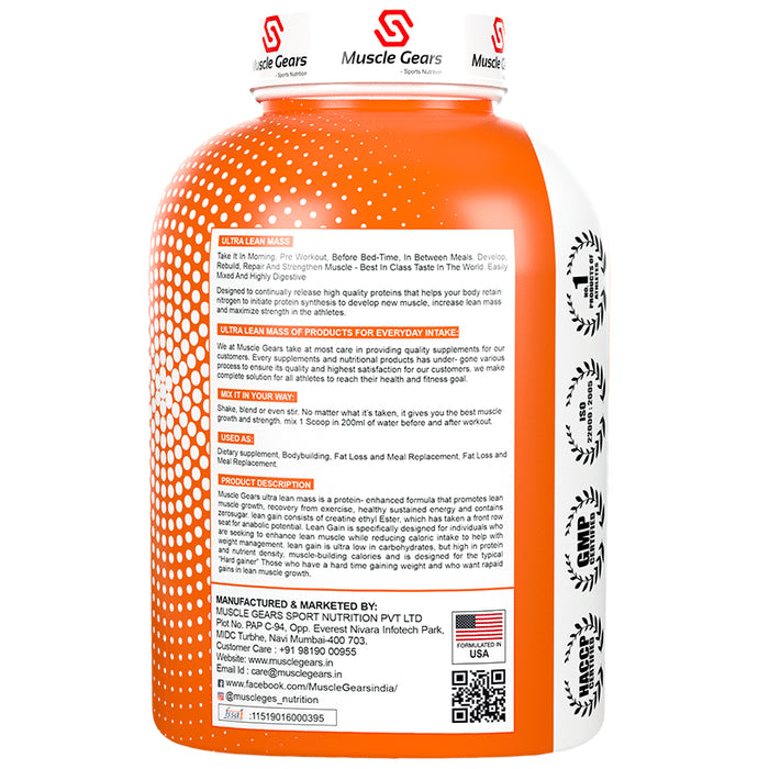 Muscle Gears Sports Nutrition Ultra Lean Mass Whey Isolate