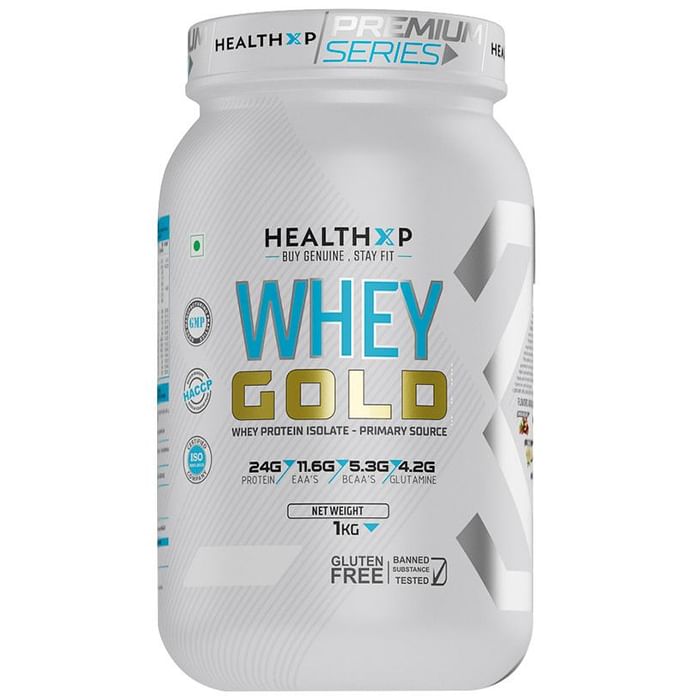 HealthXP Whey Gold Whey Protein Isolate Powder Vanilla - Classic Derma