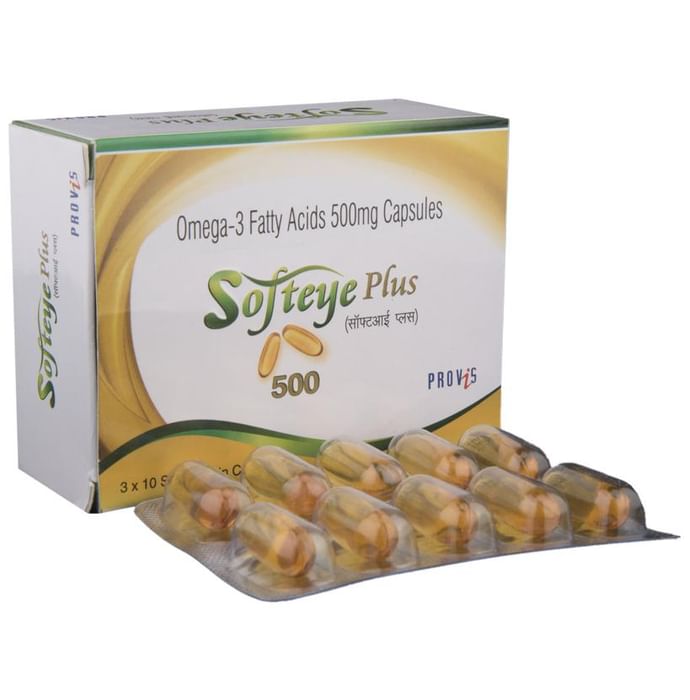 Softeye Plus Omega 3 Fatty Acids 500 mg Soft Gelatin Capsule - Classic Derma