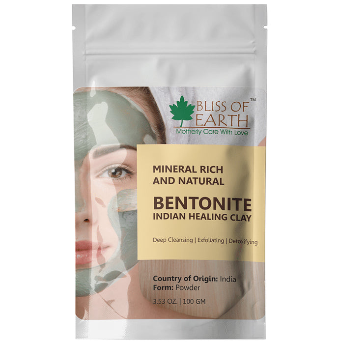 Bliss of Earth Mineral Rich and Natural Bentonite Indian Healing Clay Powder - Classic Derma