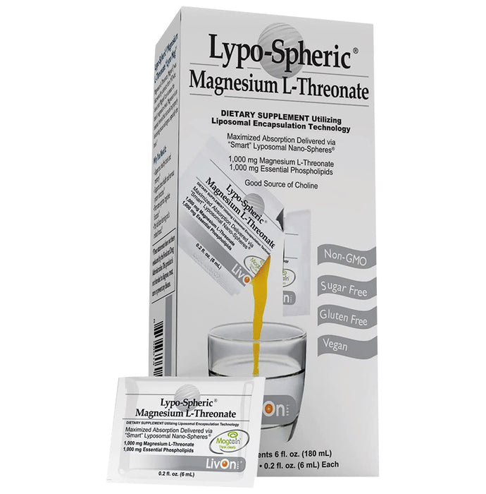 Livon Lypo- Spheric Magnesium L-Threonate & Choline | Sachet for Bones, Nervous System & Brain Health - Classic Derma