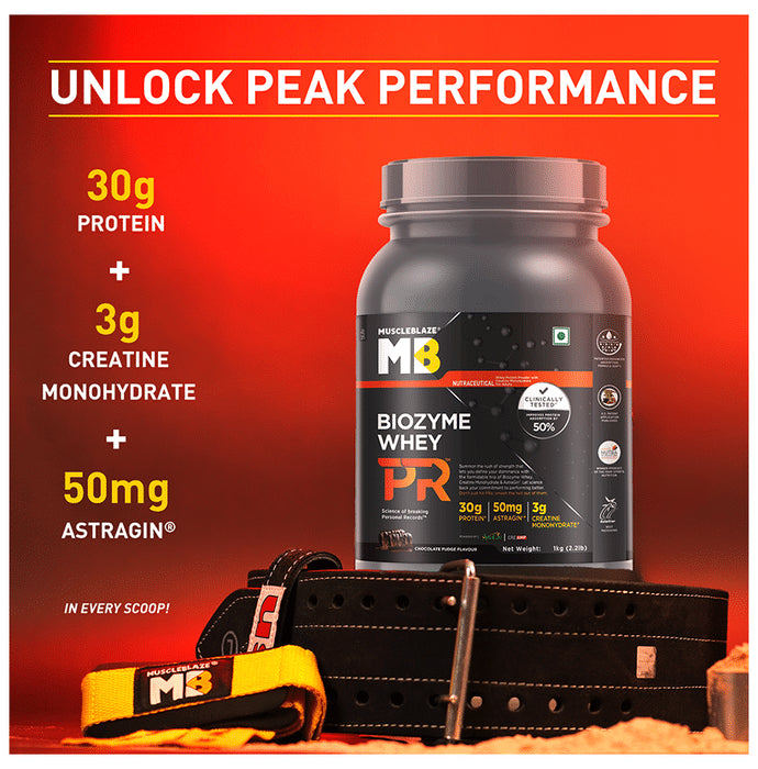 MuscleBlaze Biozyme Performance Whey Protein PR Powder Chocolate Fudge