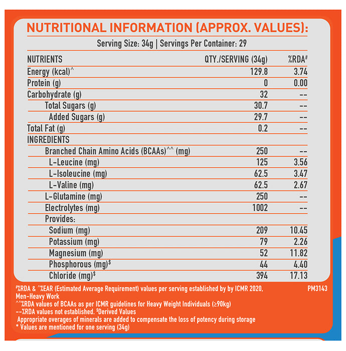 MuscleBlaze Isotonic Instant Energy | With Electrolytes, BCCAs & Glutamine | Flavour Orange