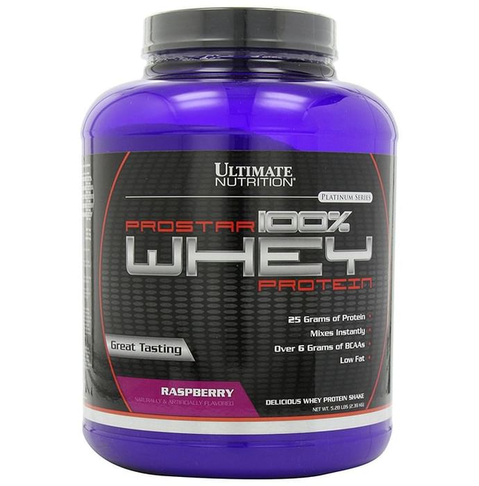 Ultimate Nutrition Prostar 100% Whey Protein for Muscle Recovery | Flavour Raspberry Powder - Classic Derma
