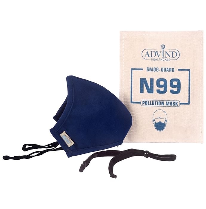 Advind Healthcare Smog-Guard N99 Pollution Mask without Valve Medium Blue - Classic Derma