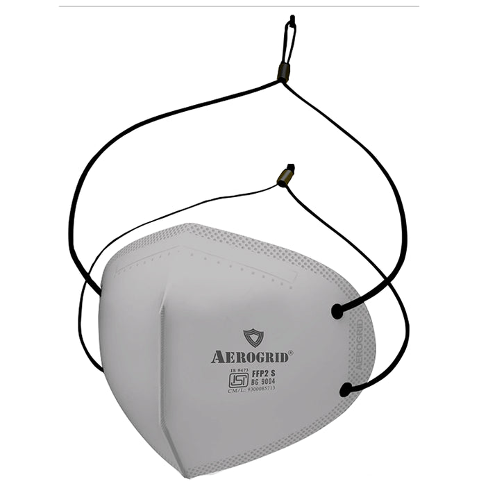 Aerogrid FFP2 6 Layer BIS Certified Premium N95 Mask Grey with Adjustable Black Head Loop - Classic Derma